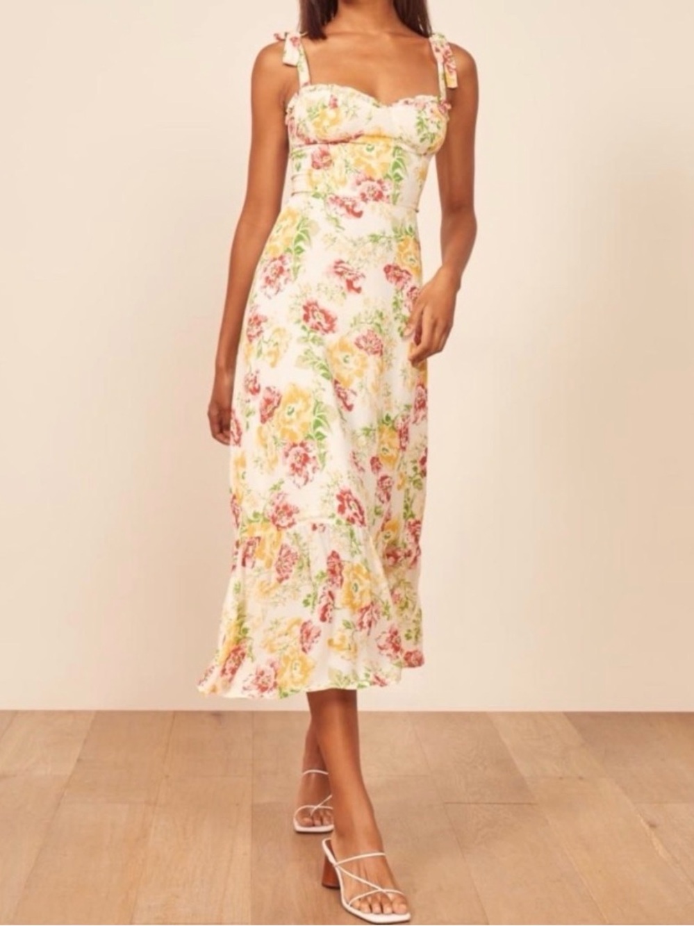 NWT Reformation Nikita Midi Dress in Winona Floral Print, Size 2